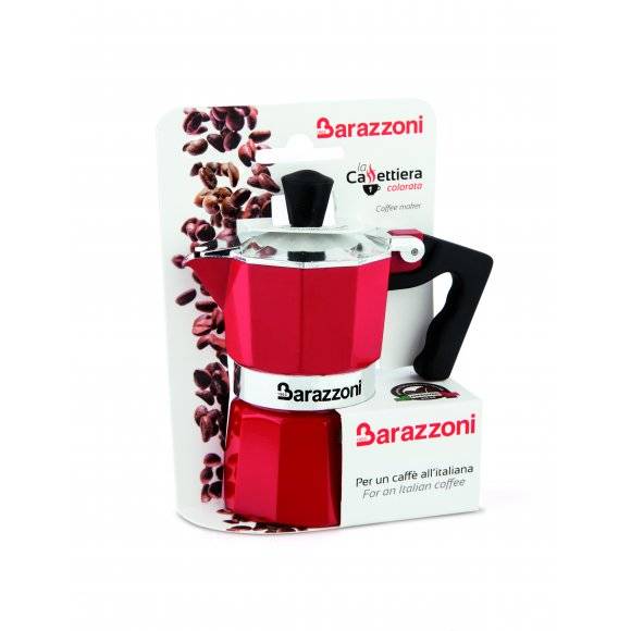 BARAZZONI LA CAFFETERIA Kawiarka na 3 filiżanki / czerwona/ aluminium