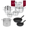 GERLACH SIMPLE Komplet Garnki z pokrywkami 9 el + Gerlach Ambiente Garnek 7 L + patelnie Granitex 20, 28 cm 