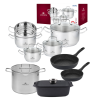 GERLACH SIMPLE Komplet Garnki z pokrywkami 9 el + Garnek Ambiente 7 L + patelnie Granitex 20, 28 cm + Granitex Brytfanna 32 cm