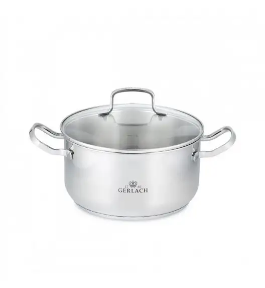 GERLACH SIMPLE Komplet Garnki z pokrywkami 9 el + Garnek Simple 7 L + patelnie Natur 20, 24, 28 cm + pokrywki uniwersalne 