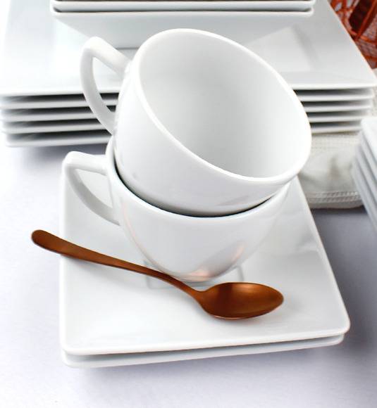 LUBIANA CLASSIC 60 x Filiżanka 280 ml + spodek 15 cm / porcelana