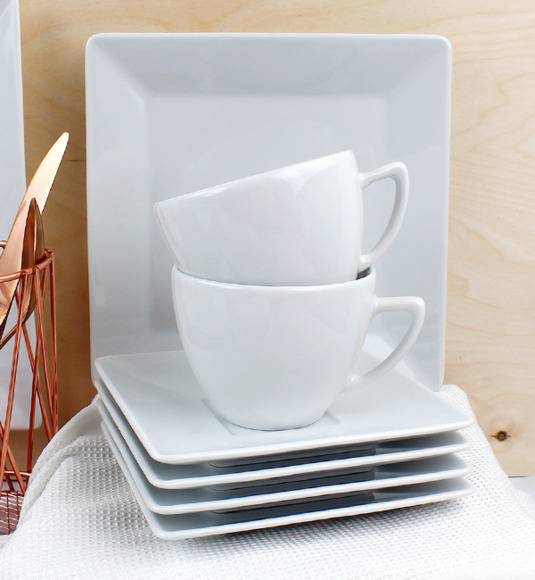 LUBIANA CLASSIC 60 x Filiżanka 280 ml + spodek 15 cm / porcelana