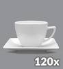 LUBIANA CLASSIC 120 x Filiżanka 280 ml + spodek 15 cm / porcelana