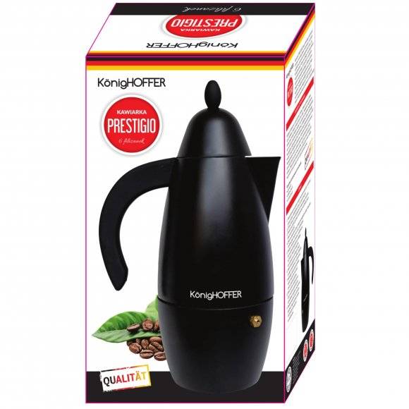 KÖNIGHOFFER PRESTIGIO BLACK Kawiarka do espresso 300 ml / 6 filiżanek / aluminium