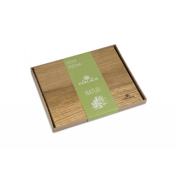 GERLACH LOFT Komplet 5 noży w bloku + ostrzałka 2w1 + komplet desek dębowych
