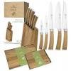 GERLACH NATUR Komplet 5 noży w bloku + komplet desek dębowych