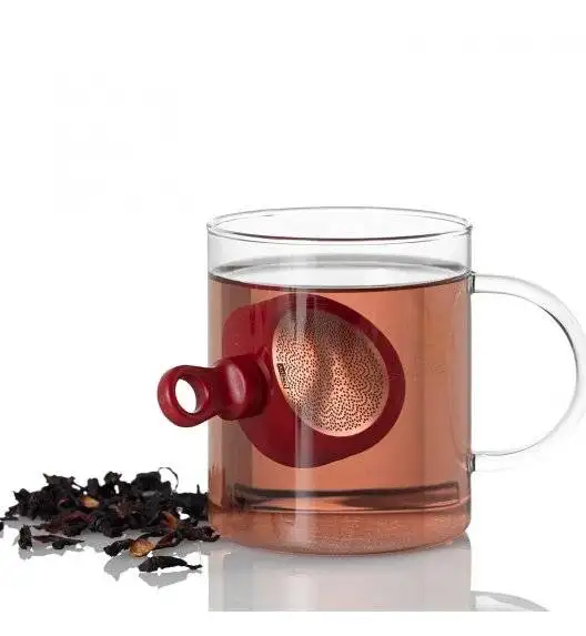 ADHOC MAGTEA Magnetyczny zaparzacz do herbaty 11 cm / czerwony / stal nierdzewna