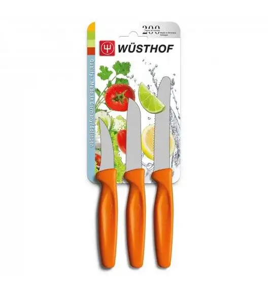 WÜSTHOF COLOUR Komplet 3 noży do warzyw / pomarańczowy