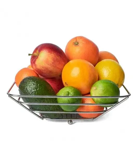 TADAR Koszyk na owoce 24 cm / kwadratowy / metal