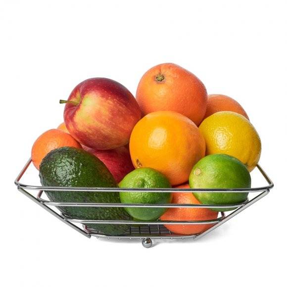 TADAR Koszyk na owoce 24 cm / kwadratowy / metal
