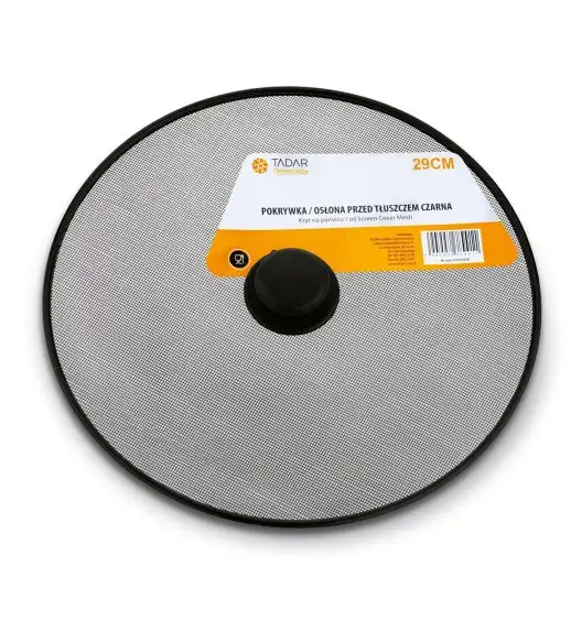 TADAR Pokrywka ochronna przed tłuszczem 29 cm / czarna
