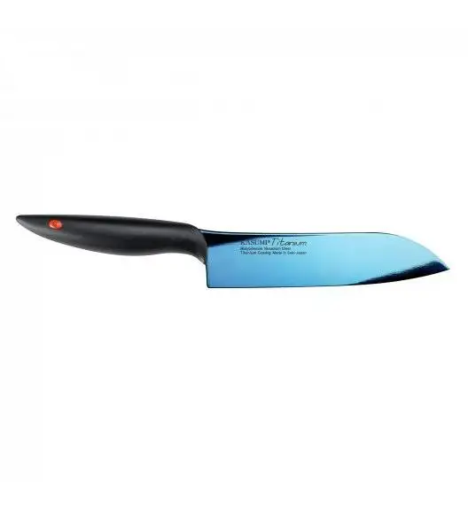 KASUMI TITANIUM Japoński nóż santoku 18 cm / stal wysokowęglowa / niebieski