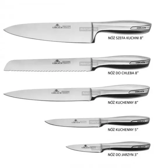 Noże kuchenne Modern 993 -  Noże całostalowe - komplet 5 noży