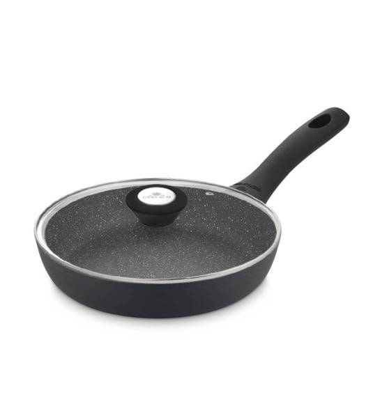 GERLACH GRANITEX Zestaw patelni z powłoką ceramiczną ILAG XERA DUR 2, 20, 24, 28 cm z pokrywkami / 6 elementów / aluminium