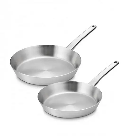 GERLACH PRESTIGE Patelnie całostalowe 24, 28 cm + pokrywki 24, 28 cm / indukcja