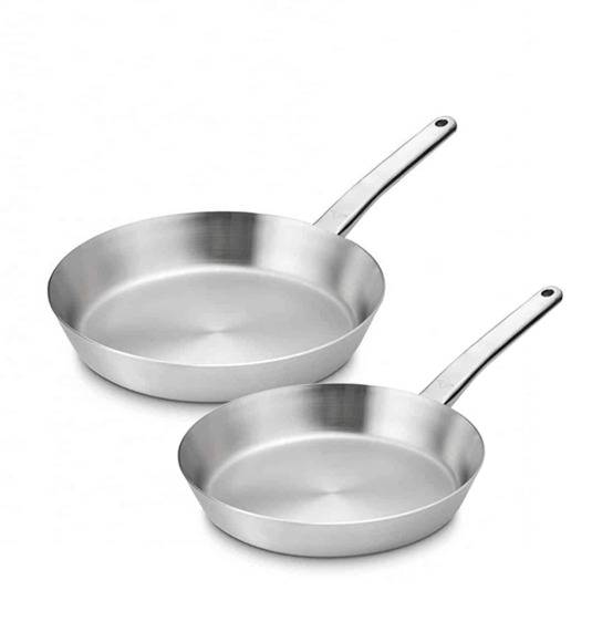 GERLACH PRESTIGE Patelnie całostalowe 24, 28 cm + Pokrywki KAIA HOME 24, 28 cm / indukcja