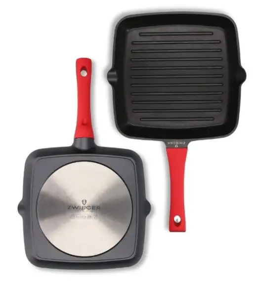 ZWIEGER OBSIDIAN Patelnia grillowa 28 cm GREBLON non- stick