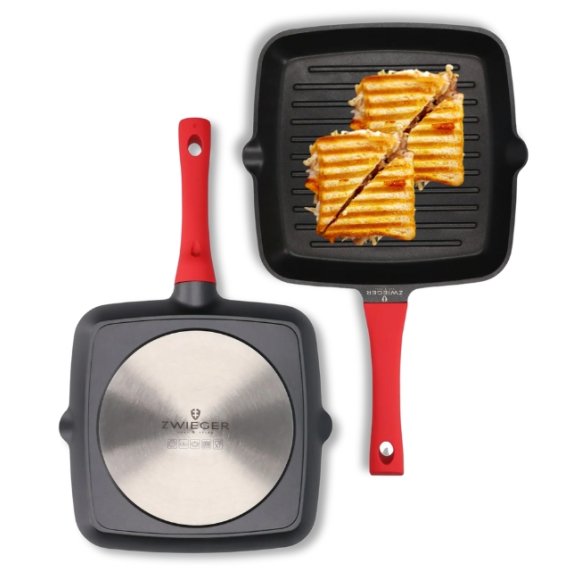 ZWIEGER OBSIDIAN Patelnia grillowa 28 cm GREBLON non- stick