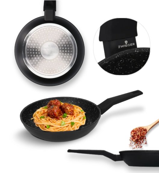 ZWIEGER FORTE Patelnia aluminiowa 24 cm / powłoka granitowa PFLUON / indukcja