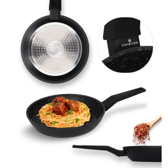 ZWIEGER FORTE Patelnia aluminiowa 24 cm / powłoka granitowa PFLUON / indukcja