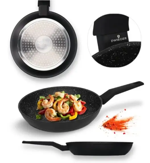 ZWIEGER FORTE Patelnia aluminiowa 26 cm / powłoka granitowa PFLUON / indukcja