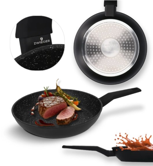 ZWIEGER FORTE Patelnia aluminiowa 28 cm / powłoka granitowa PFLUON / indukcja