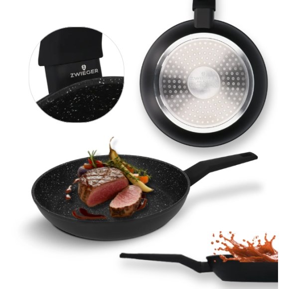 ZWIEGER FORTE Patelnia aluminiowa 28 cm / powłoka granitowa PFLUON / indukcja