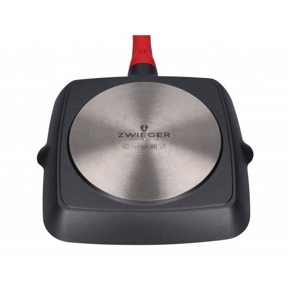 ZWIEGER OBSIDIAN Komplet patelni 20, 24, 28 cm + patelnia grillowa 28 cm / powłoka GREBLON non- stick