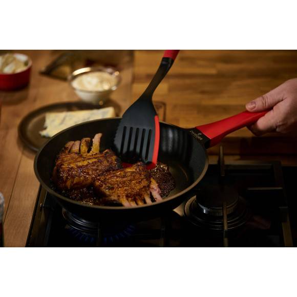 ZWIEGER OBSIDIAN Komplet patelni 20, 24, 28 cm + patelnia grillowa 28 cm / powłoka GREBLON non- stick
