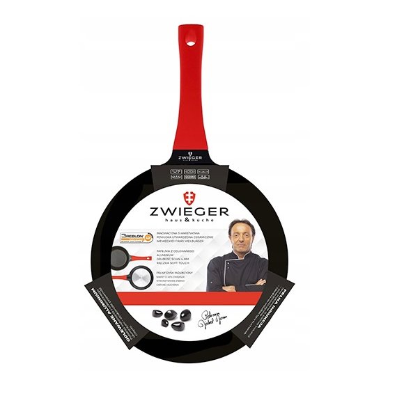 ZWIEGER OBSIDIAN Komplet patelni 20, 24, 28 cm + patelnia grillowa 28 cm / powłoka GREBLON non- stick