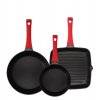 ZWIEGER OBSIDIAN Komplet patelni 20,28 cm + patelnia grillowa 28 cm / powłoka GREBLON non- stick