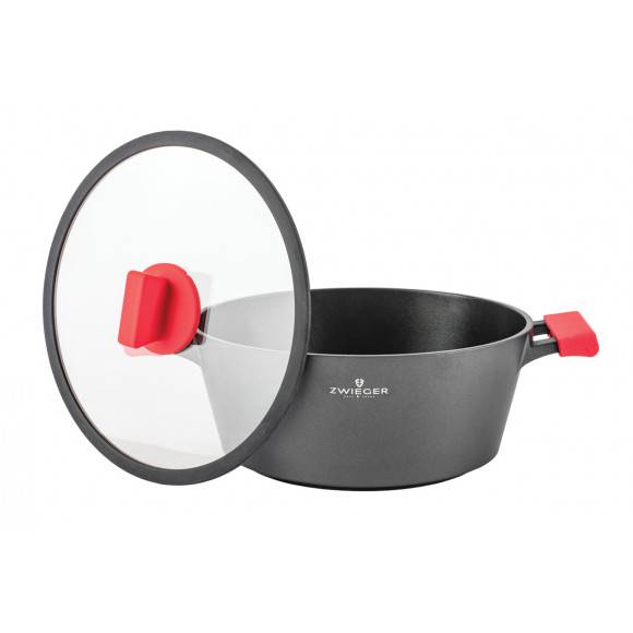 ZWIEGER OBSIDIAN Komplet garnków z pokrywkami 6 el + patelnie Zwieger Obsidian 20, 28 cm