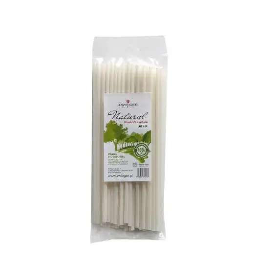 ZWIEGER NATURAL Słomki koktajlowe biodegradowalne / 25 szt.