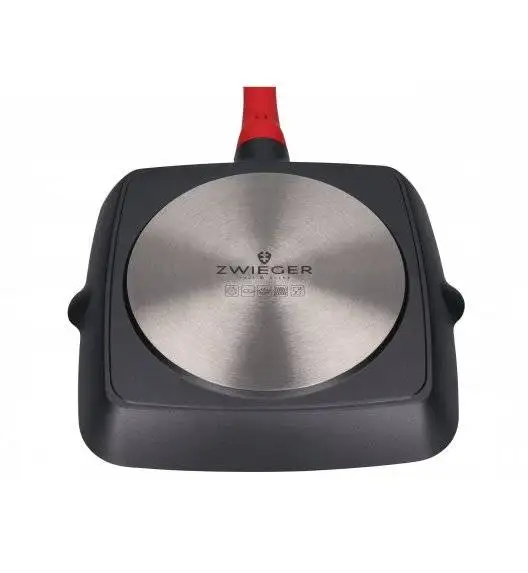 ZWIEGER PRACTI PLUS Komplet 4 garnków z pokrywkami + Obsidian patelnie 20, 28 cm + grillowa 28 cm Greblon