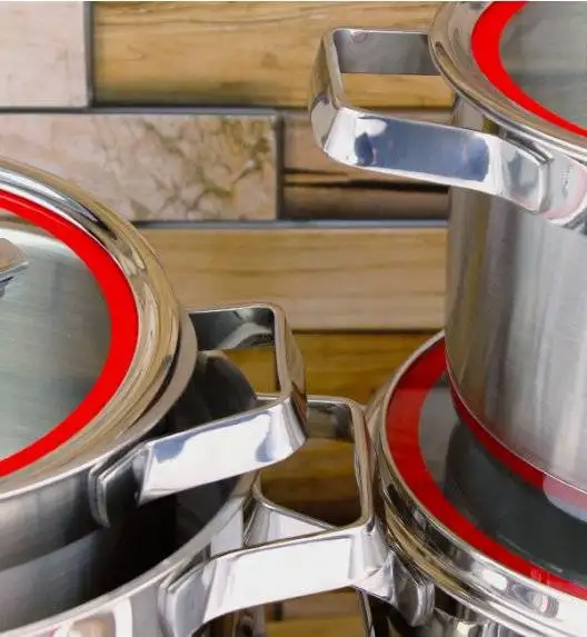 ZWIEGER KLASSIKER Komplet garnków z pokrywkami 11 el / stal nierdzewna SS 304 + Patelnie Obsidian 20, 24, 28 cm