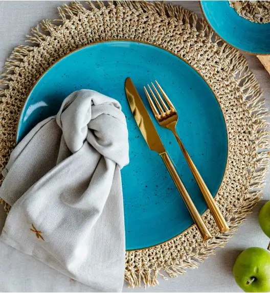 LUBIANA BOSS 6630L Serwis obiadowy 18 el / 6 osób / morski / porcelana ręcznie malowana