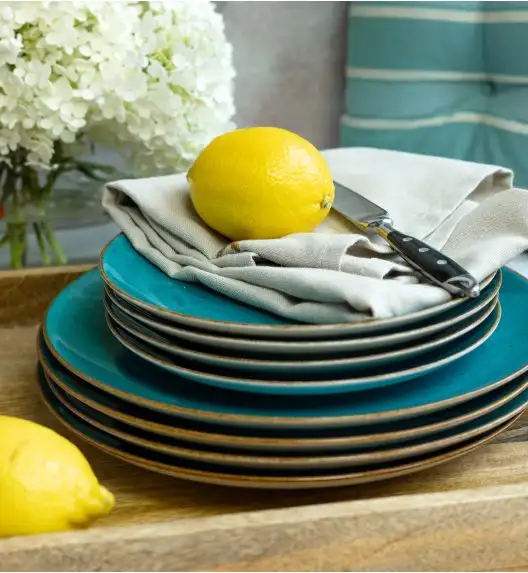 LUBIANA BOSS 6630L Serwis obiadowo - kawowy 30 el / 6 osób / morski / porcelana ręcznie malowana