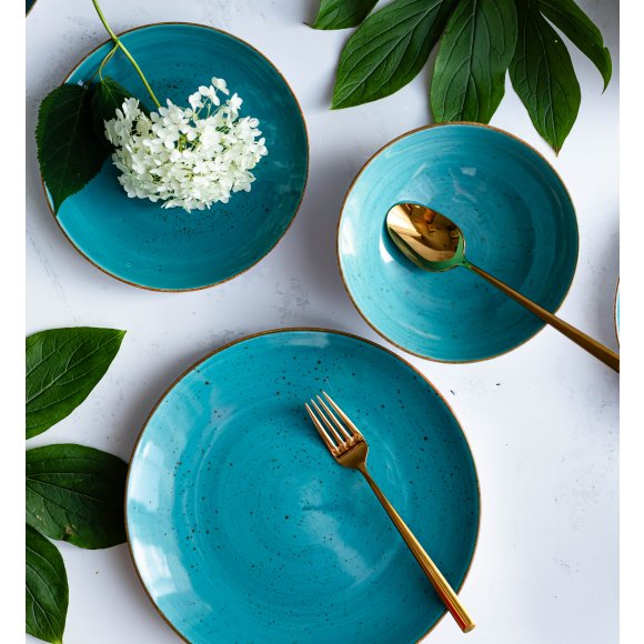 LUBIANA BOSS 6630L Serwis obiadowy 54 el / 18 osób / morski / porcelana ręcznie malowana