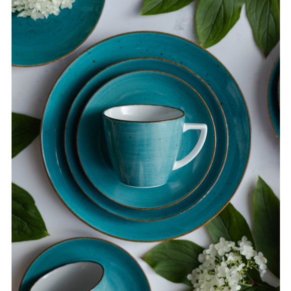 LUBIANA BOSS 6630L Serwis obiadowo - kawowy 90 el / 18 osób / morski / porcelana ręcznie malowana