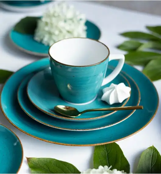LUBIANA BOSS 6630L Serwis obiadowo - kawowy 120 el / 24 osoby / morski / porcelana ręcznie malowana