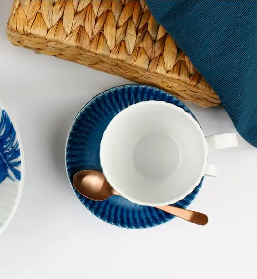 LUBIANA DAISY BLUE Serwis obiadowo - kawowy 18 osób / 90 elementów / porcelana ręcznie zdobiona