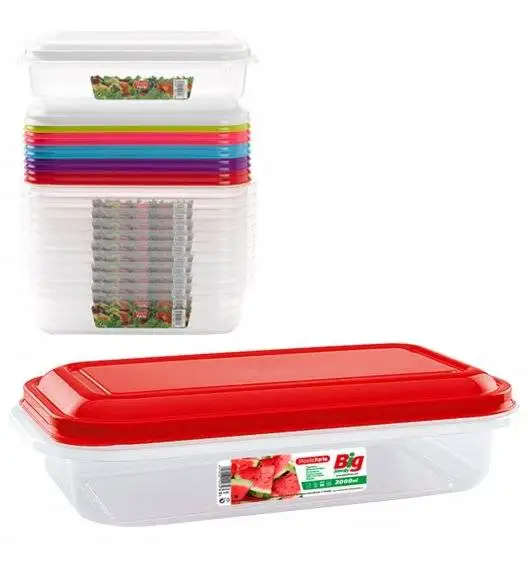 PLASTIC FORTE Pojemnik plastikowy prostokątny / 2 L / mix kolorów / tworzywo sztuczne