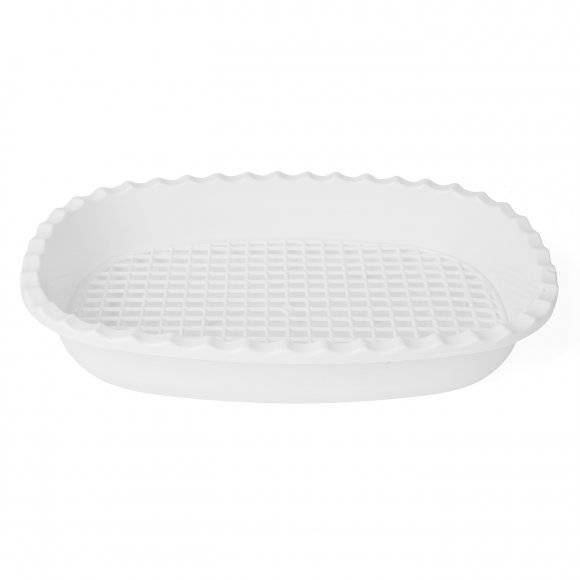 PLASTIC FORTE Taca do rozmrażania z ociekaczem / 32x21,5x6 cm / biały / tworzywo sztuczne