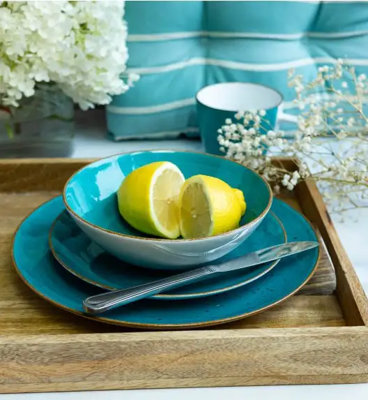 LUBIANA BOSS 6630L Komplet Talerze głębokie 18 cm / 6 os / 6 el / morski / porcelana ręcznie malowana