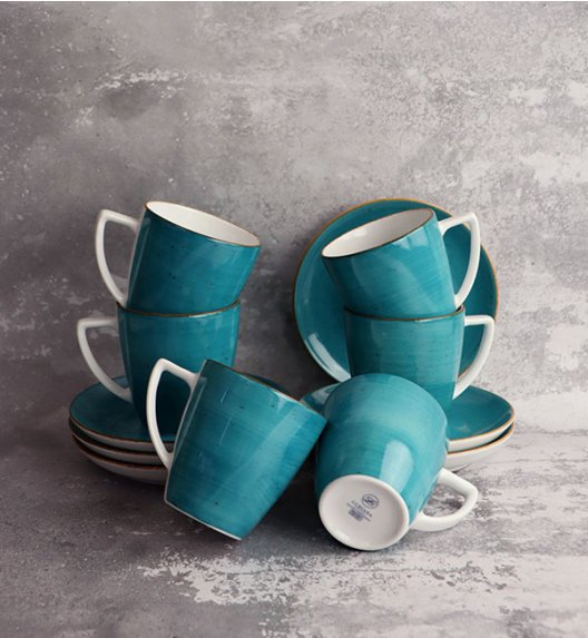 LUBIANA BOSS 6630L Komplet Filiżanka 200 ml + spodek / 6 os / 12 el / morski / porcelana ręcznie malowana