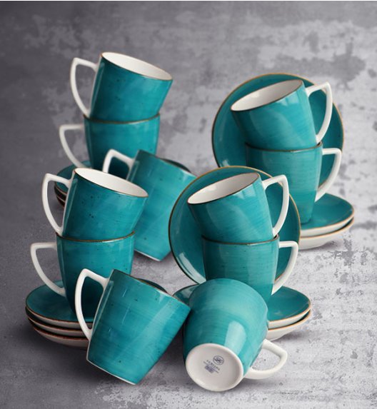 LUBIANA BOSS 6630L Komplet Filiżanka 200 ml + spodek / 12 os / 24 el / morski / porcelana ręcznie malowana