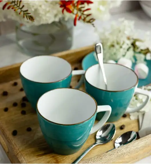 LUBIANA BOSS 6630L Komplet Filiżanka 350 ml + spodek / 6 os / 12 el / morski / porcelana ręcznie malowana