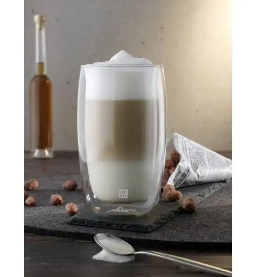 ZWILLING SORRENTO Zestaw dwóch szklanek do latte macchiato / 350 ml / szkło