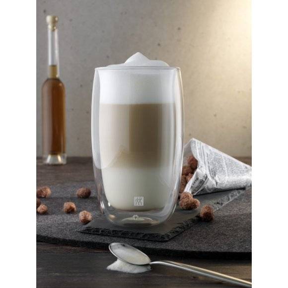 ZWILLING SORRENTO Zestaw dwóch szklanek do latte macchiato / 350 ml / szkło