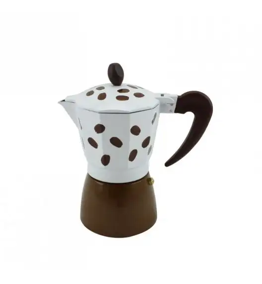 Kawiarka do espresso Tadar Venetto Coffee aluminium 180 ml/3 filiżanki biało-brązowa.